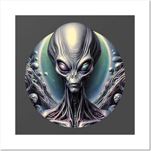 Grey Alien Dark Posters and Art